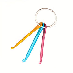 3pcs Crochet Single End Knitting Tools Key Ring Ergonomic Handle Hooks Needles