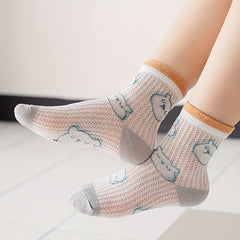 5 Pairs Boys Bear Crew Socks Comfortable Sport Socks for Kids