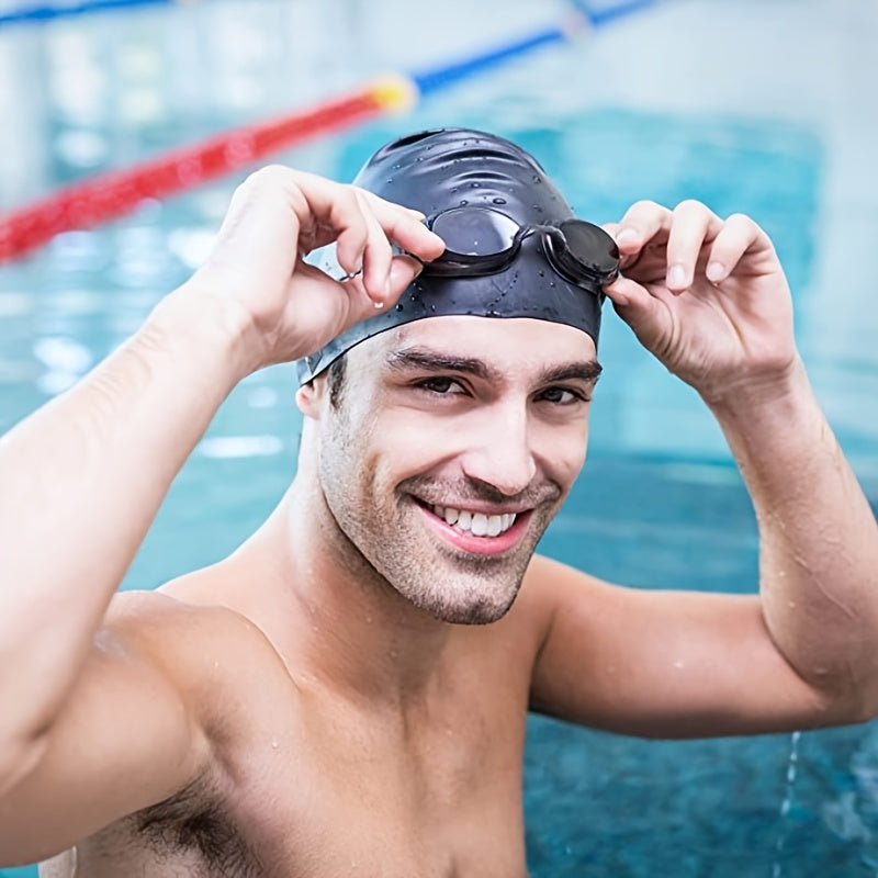 Silicone Swim Cap for Men and Women - Waterproof and Lightweight