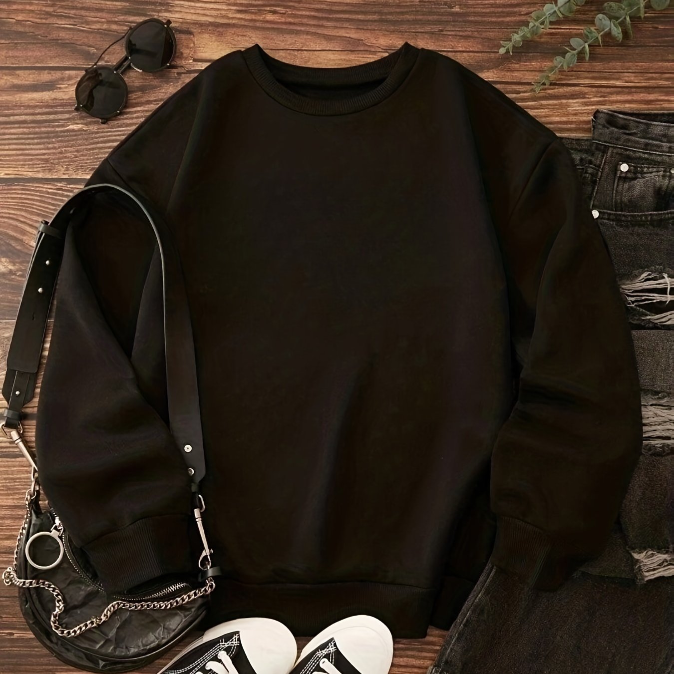 Youth Girls' Crew Neck Sweatshirt for Autumn and Spring