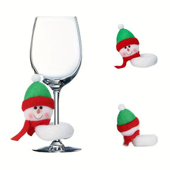 Christmas Wine Glass Ring Santa Claus Snowman Reindeer Christmas Wine Glass Deco
