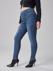 High Rise Skinny Jeans Women's Plus Medium Stretch Pants