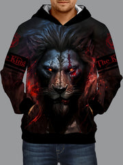 Lion 3D Print Hoodies For Men Graphic Hoodie With Kangaroo Pocket