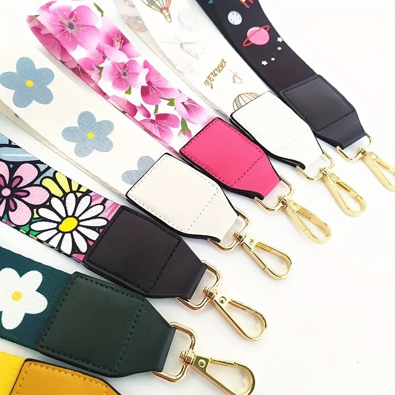 Colorful Flower Printed Shoulder Strap for Bags and Purses