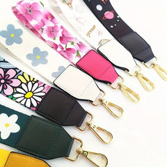 Colorful Flower Printed Shoulder Strap for Bags and Purses