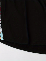 Cartoon Graphic Short Sleeve Top & Shorts Pajamas Set