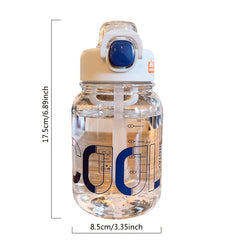 680ml Transparent Straw Water Cup Large Capacity Portable Plastic Bottle