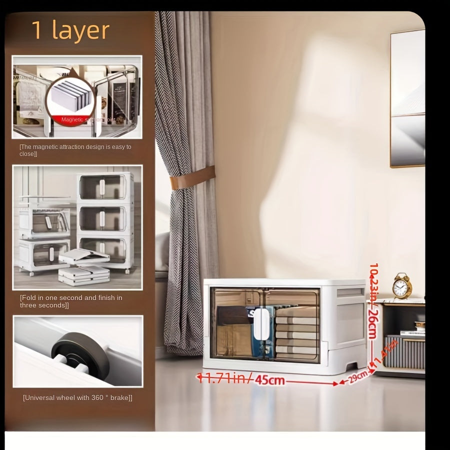 Foldable Shoes Storage Drawer with Doors - Portable Box for Closet Organ