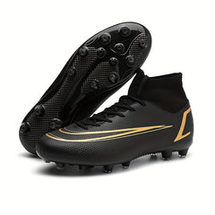 Men's Striped Lace-up Spike Soccer Cleats - Outdoor Rubber Sole