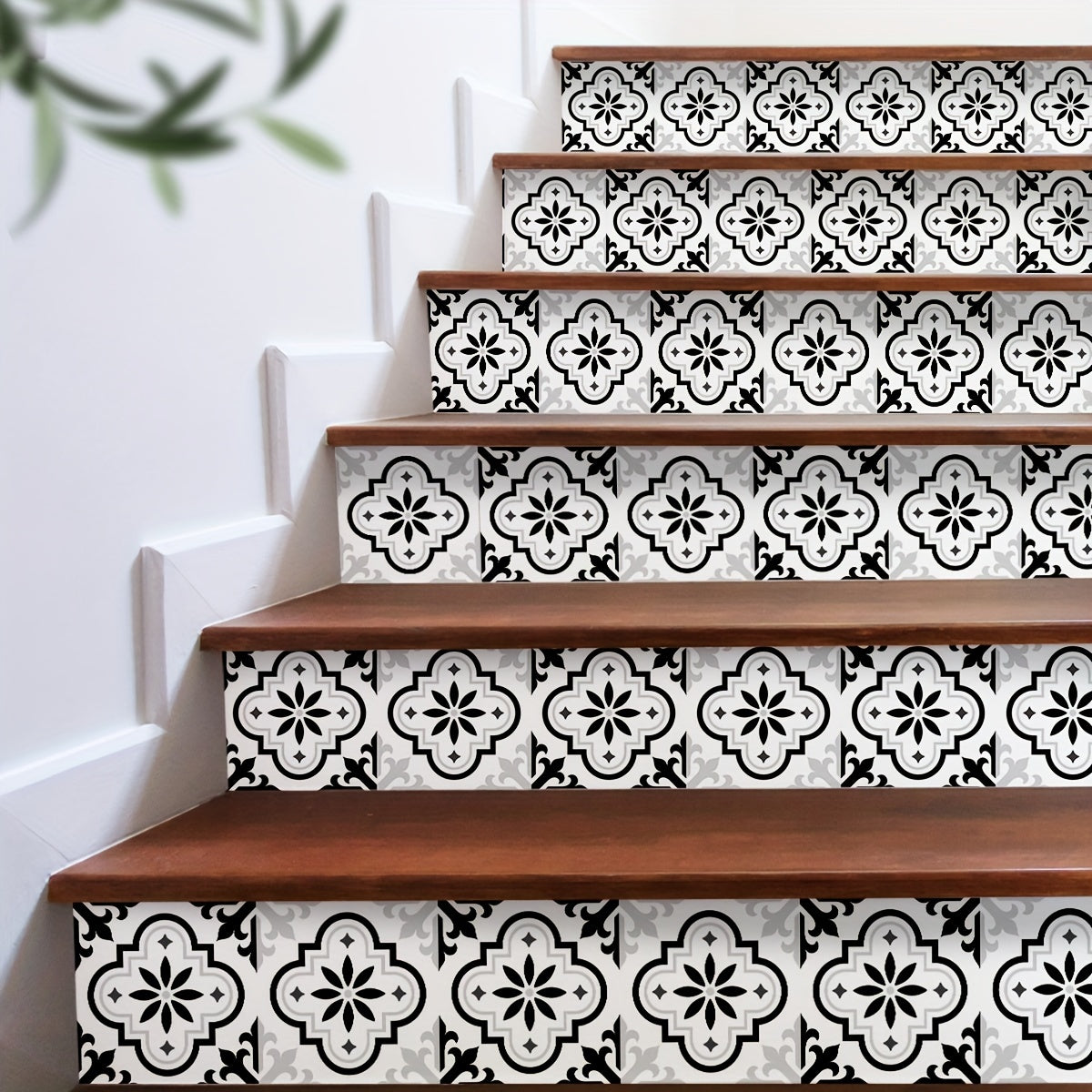 Moroccan Print Stair Sticker Self-Adhesive Art Wallpaper