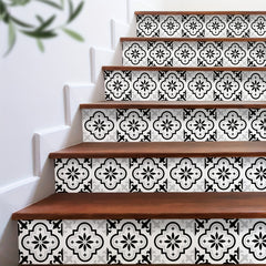 Moroccan Print Stair Sticker Self-Adhesive Art Wallpaper