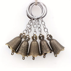 Vintage Copper Bell Pendant Keychain Keyring Bag Backpack Ornament