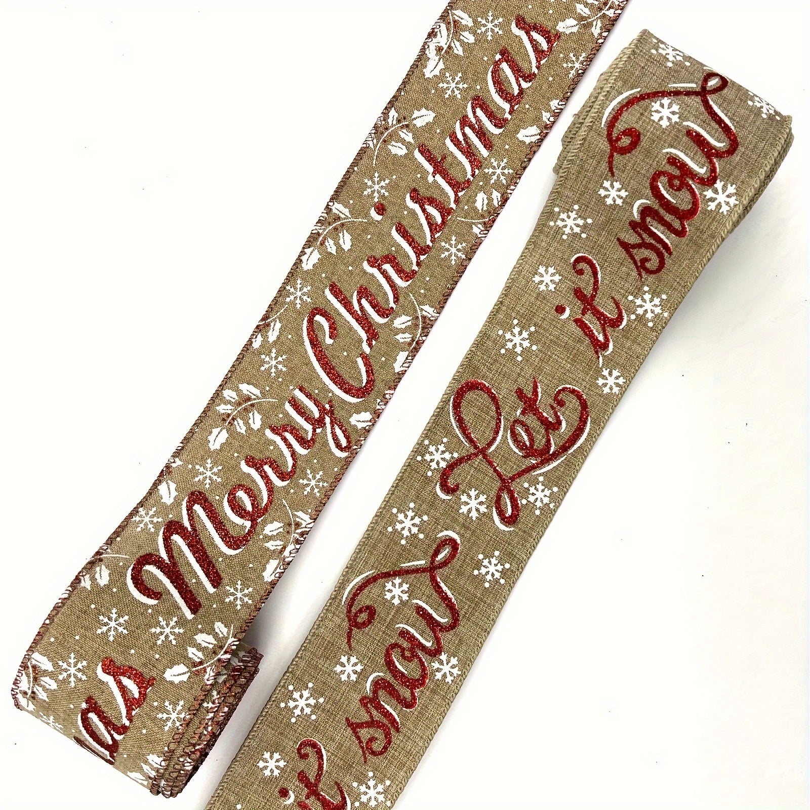Brown Christmas Ribbon Merry Christmas Letter Holiday Trees Wrapping