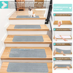 15pcs Stair Treads Non Slip for Wooden Steps Indoor Peel & Stick