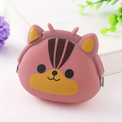 Girls Cartoon Animal Creative Clip Coin Purse Silicone Storage Bag Wallet