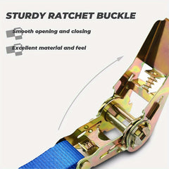 4pcs Ratchet Cambuckle Tie Down Straps Coated S Hooks Heavy Duty Lashing Straps