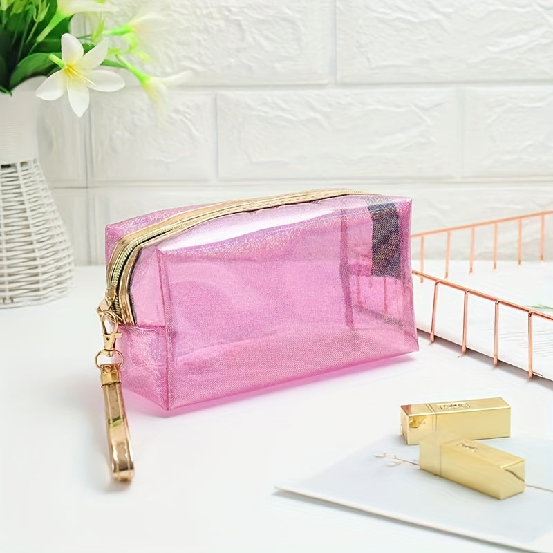 Clear Waterproof Cosmetic Bag with Zipper, Travel Makeup Storage