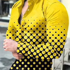 Polka Dot Men's Long Sleeve Shirt