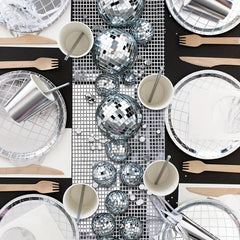 Flash Disco Party Table Towel Mirror Silvery Table Towel Retro