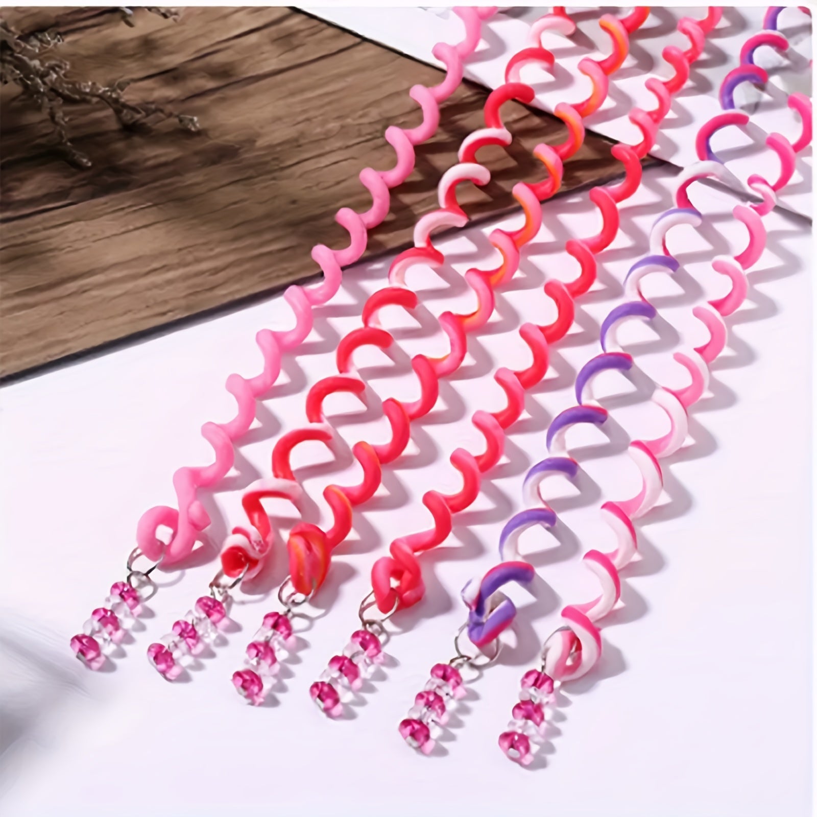 6pcs Rainbow Spiral Hair Accessories for Party