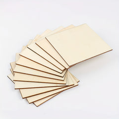 10 20pcs Composite Board Painting Wooden Crafts Square Small Wooden Chips