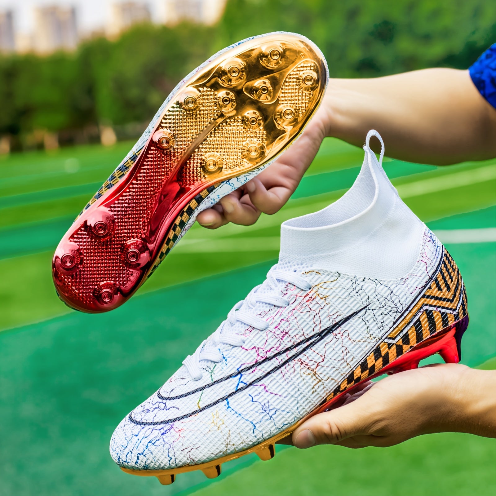 Boy's High Top Non Slip AG Football Cleat Professional Soccer Shoes