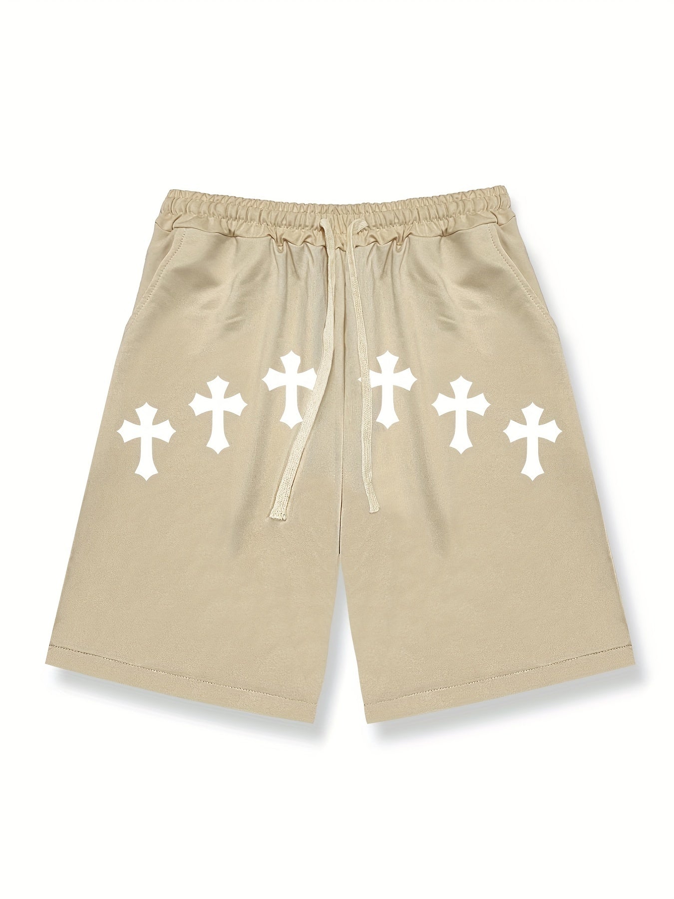 Graphic Print Solid Casual Stretch Shorts for Men