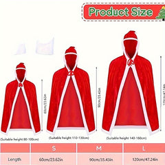 Long Red Hooded Cloak Halloween Cosplay Costume Props