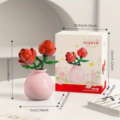 Building Block Flower Arrangement with Vase - Home Furnishing Toy Ornament