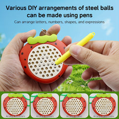 Colorful Magnetic Ball Drawing Board Keychain Fun Toy Red & Green Accents
