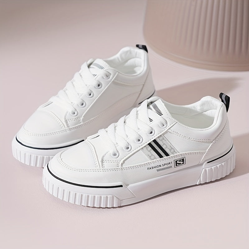 Women's Lace-up Low Skate Shoes Soft Sole Casual Sneakers