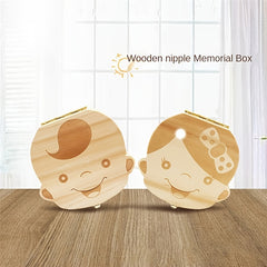 Wooden Baby Tooth Storage Box Teeth Organizer Gift Keepsakes
