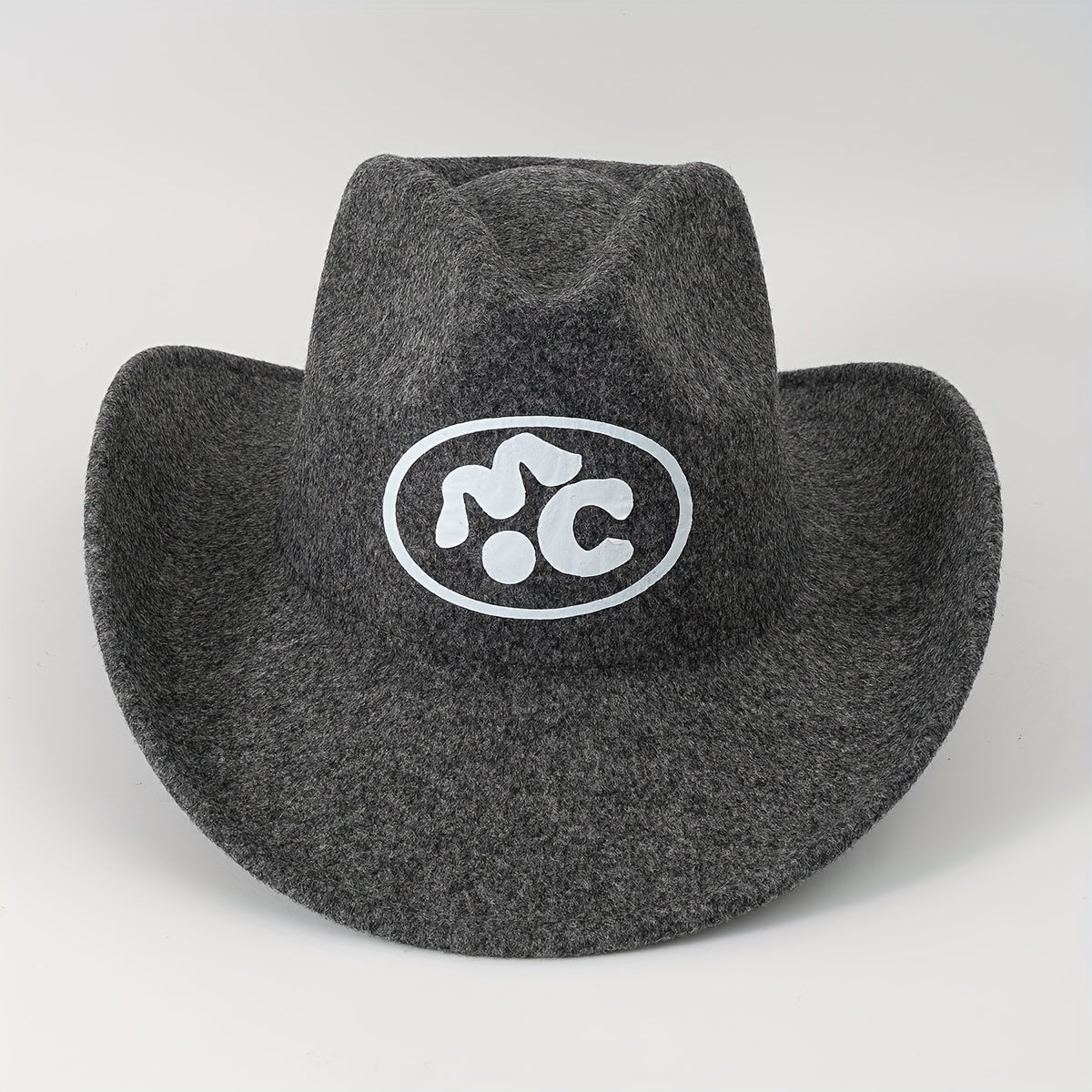 Western Cowboy Cowgirl Hat Front Clip Wide Brim Felt Polyester Hat Men Women