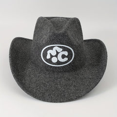 Western Cowboy Cowgirl Hat Front Clip Wide Brim Felt Polyester Hat Men Women