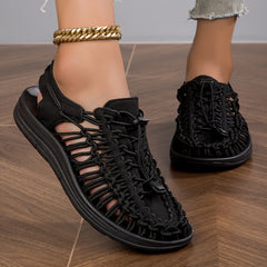 Woven Women's Closed Toe Sandals Breathable Lightweight Summer Shoes