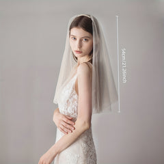 Thin Mesh Veil With Comb Bridal Veil Plain Yarn Wedding Hair Accessories