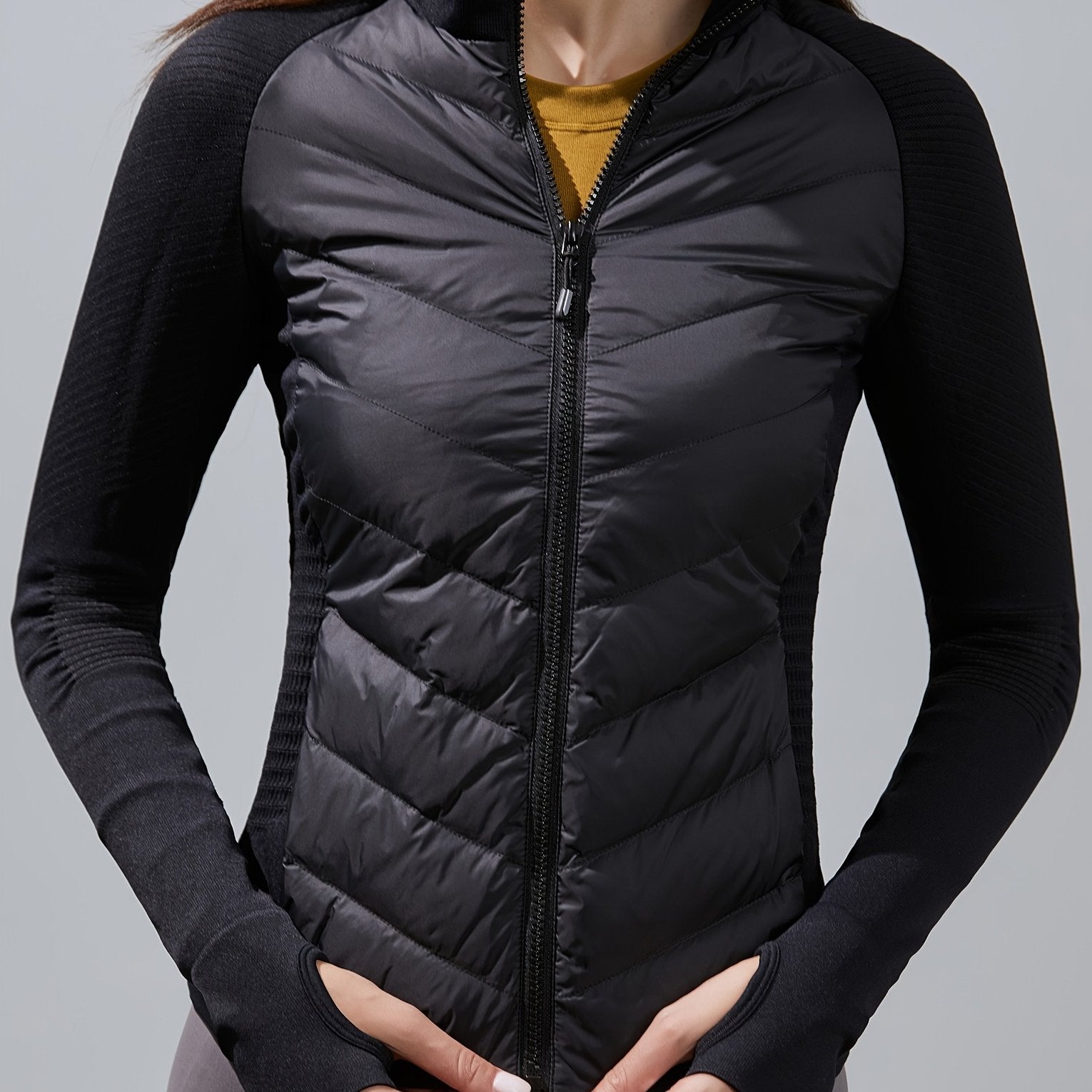 Women's Lightweight Slim Down Jacket with Thumb Hole
