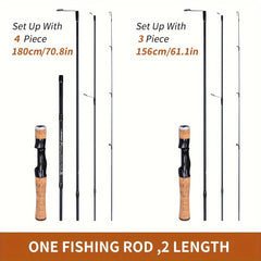 LEOFISHING Portable Travel Fishing Rod Lightweight Spinning Casting Rod