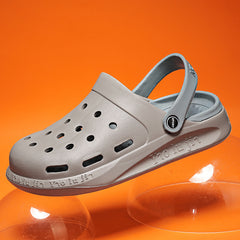 Men's Grey Non Slip Clog Sandals for Outdoor Beach Pool Garden
