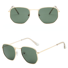 Square Vintage Sunglasses Men Women Sun Glasses Female Metal Lens
