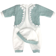 3pcs Doll Clothing Set for 18 45 Dolls Romper Cardigan and Hat Red Green Pink