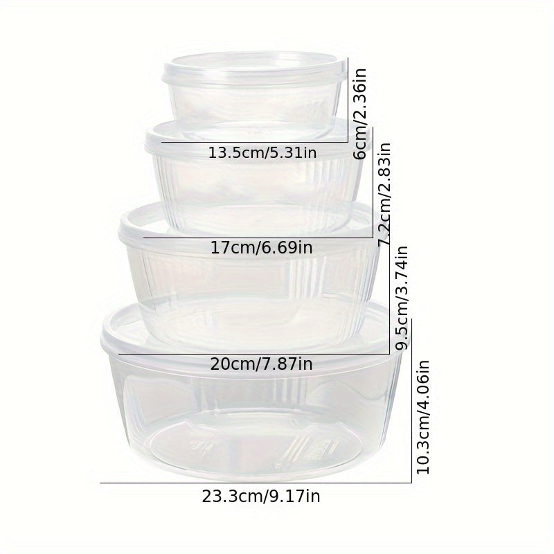 4pcs Fresh Keeping Box Household Classification Storage Salad Bowl