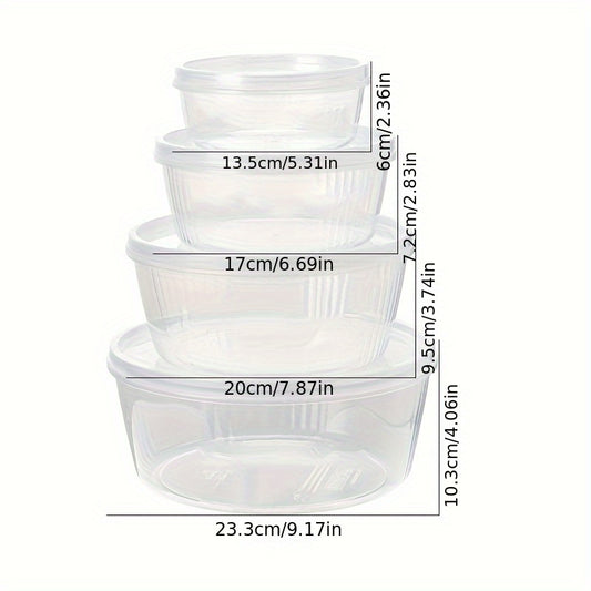 4pcs Fresh Keeping Box Household Classification Storage Salad Bowl