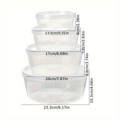 4pcs Fresh Keeping Box Household Classification Storage Salad Bowl