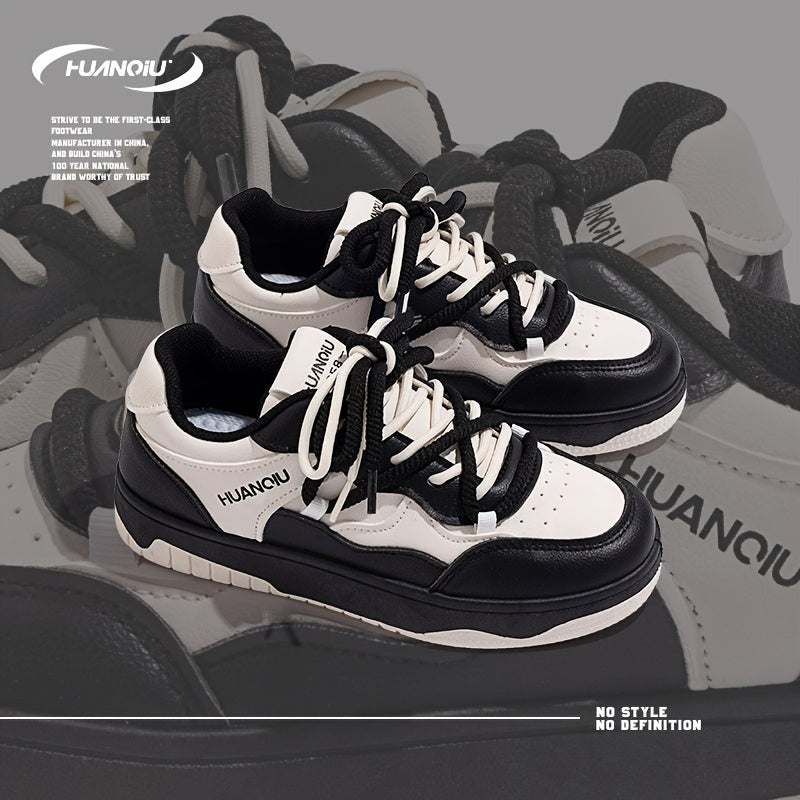 Women's Lightweight Lace-up Skate Shoes Non-slip Platform Casual Sneakers