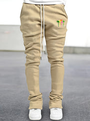 Coconut Palm Pattern Flared Trousers Men s Casual Joggers