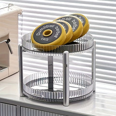 2-tier Cup Storage Rack for Living Room - Rotatable Household Desktop Organizer