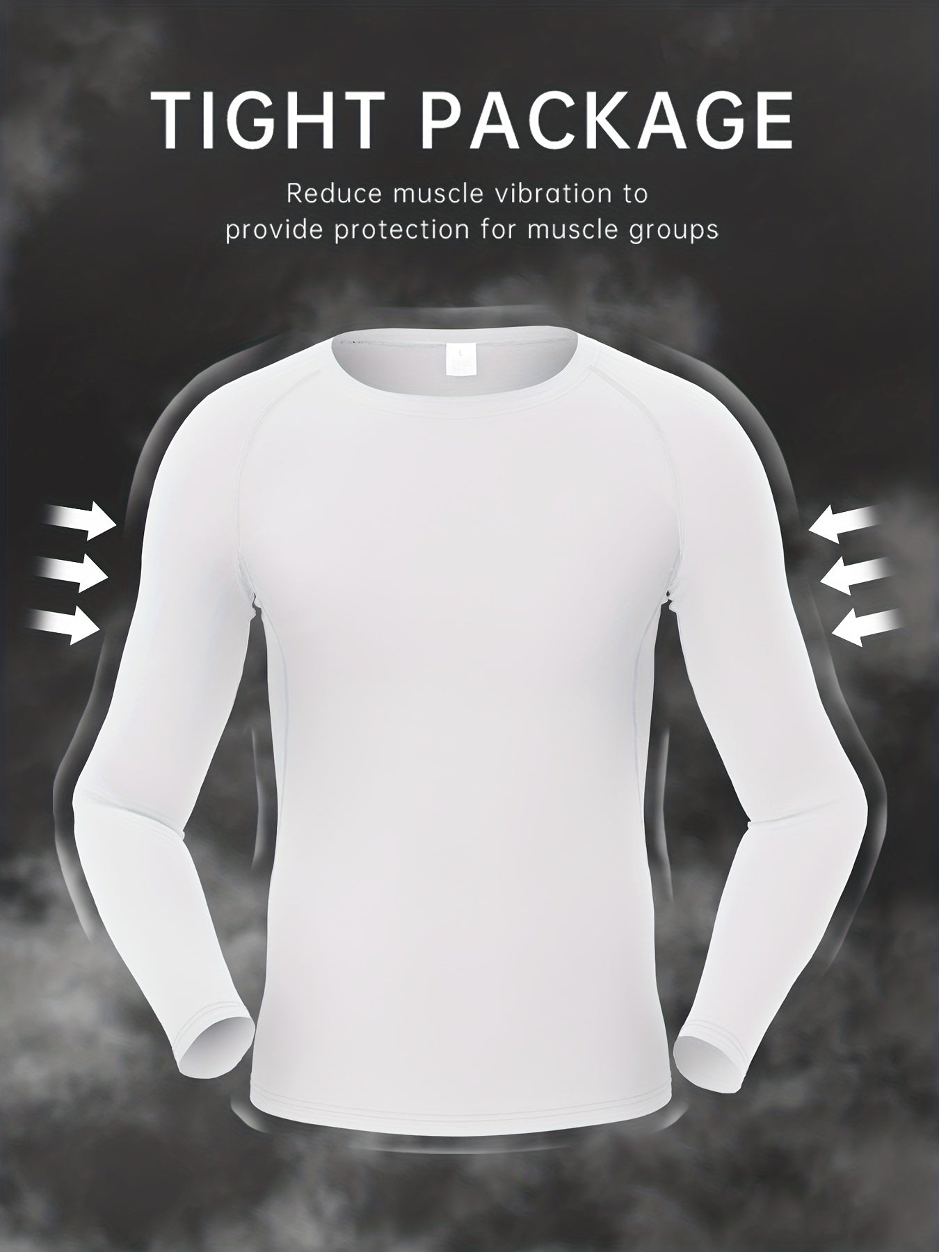 2 Pcs Men's Quick Drying Long Sleeve T-shirts for Fitness Training
