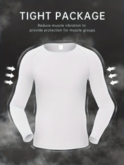 2 Pcs Men's Quick Drying Long Sleeve T-shirts for Fitness Training