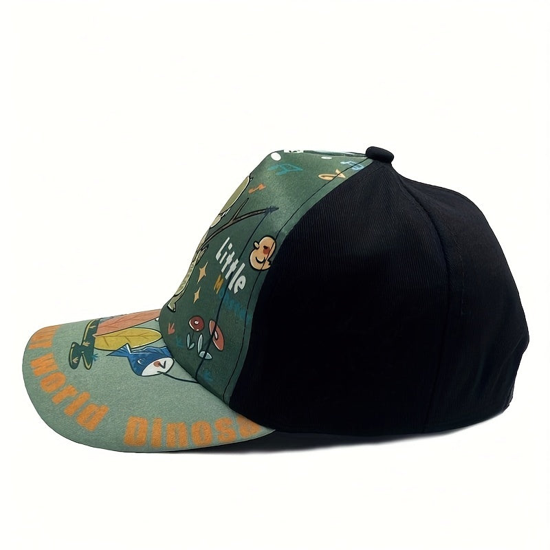 Dinosaur & Letter Graphic Baseball Cap for Toddler Kids